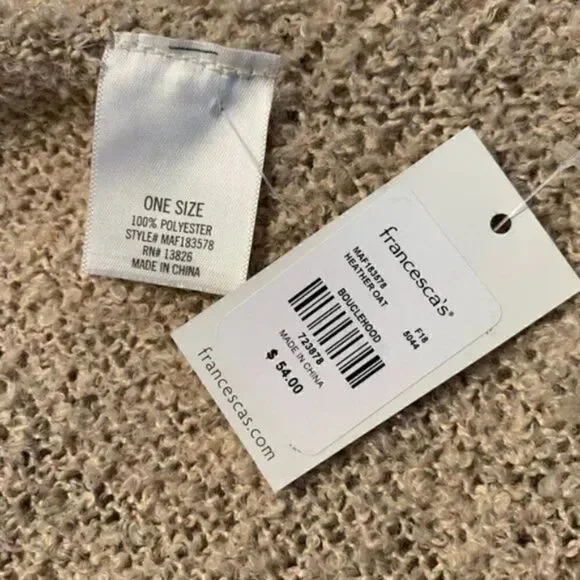 🆕 Francesca’s Heather Oat Cape with Belt One Size - Picture 4 of 4